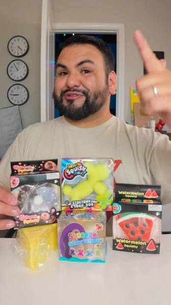 Colorful Korean squishies and sensory toys after a Seoul shopping trip