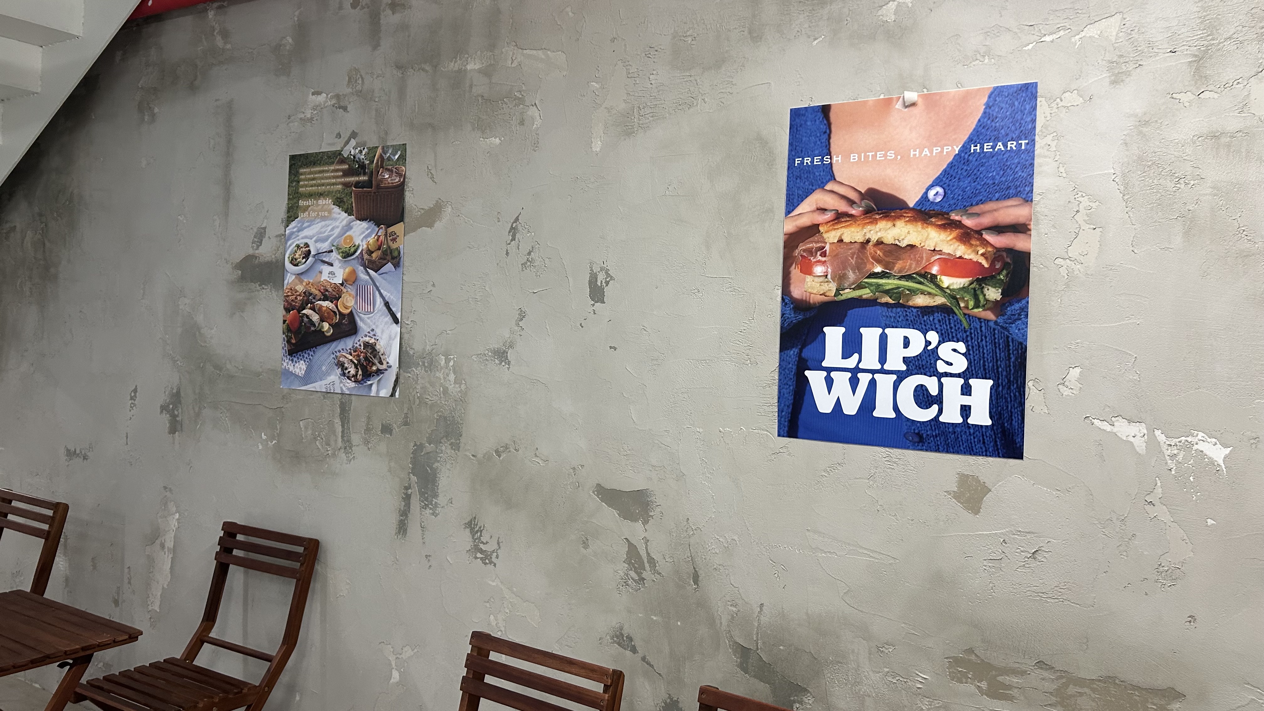 Posters and interior details inside Lipswich in Seongsu