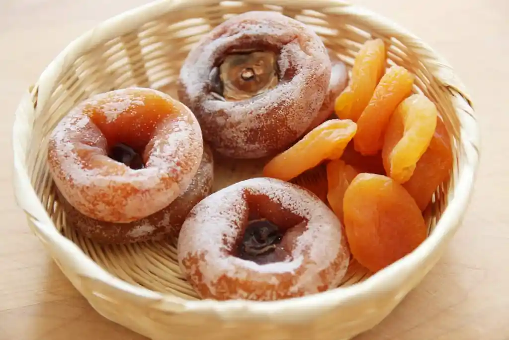 Fresh orange Korean persimmons in autumn