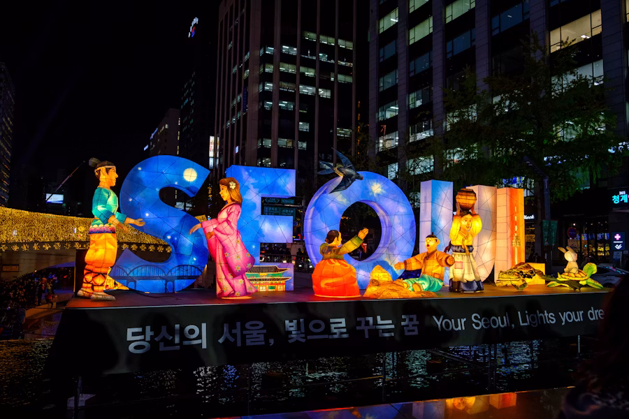 Seoul at night after completing a 24 hour first timer itinerary