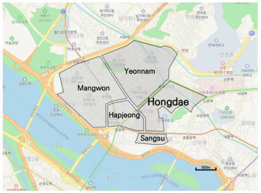 Walking order for a one day Hongdae itinerary
