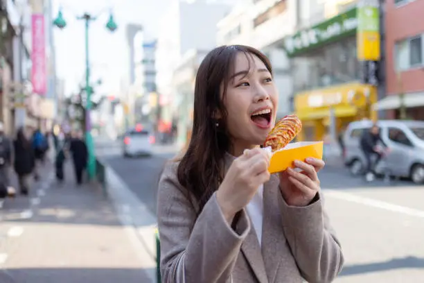Finished Korean potato cheese hot dog