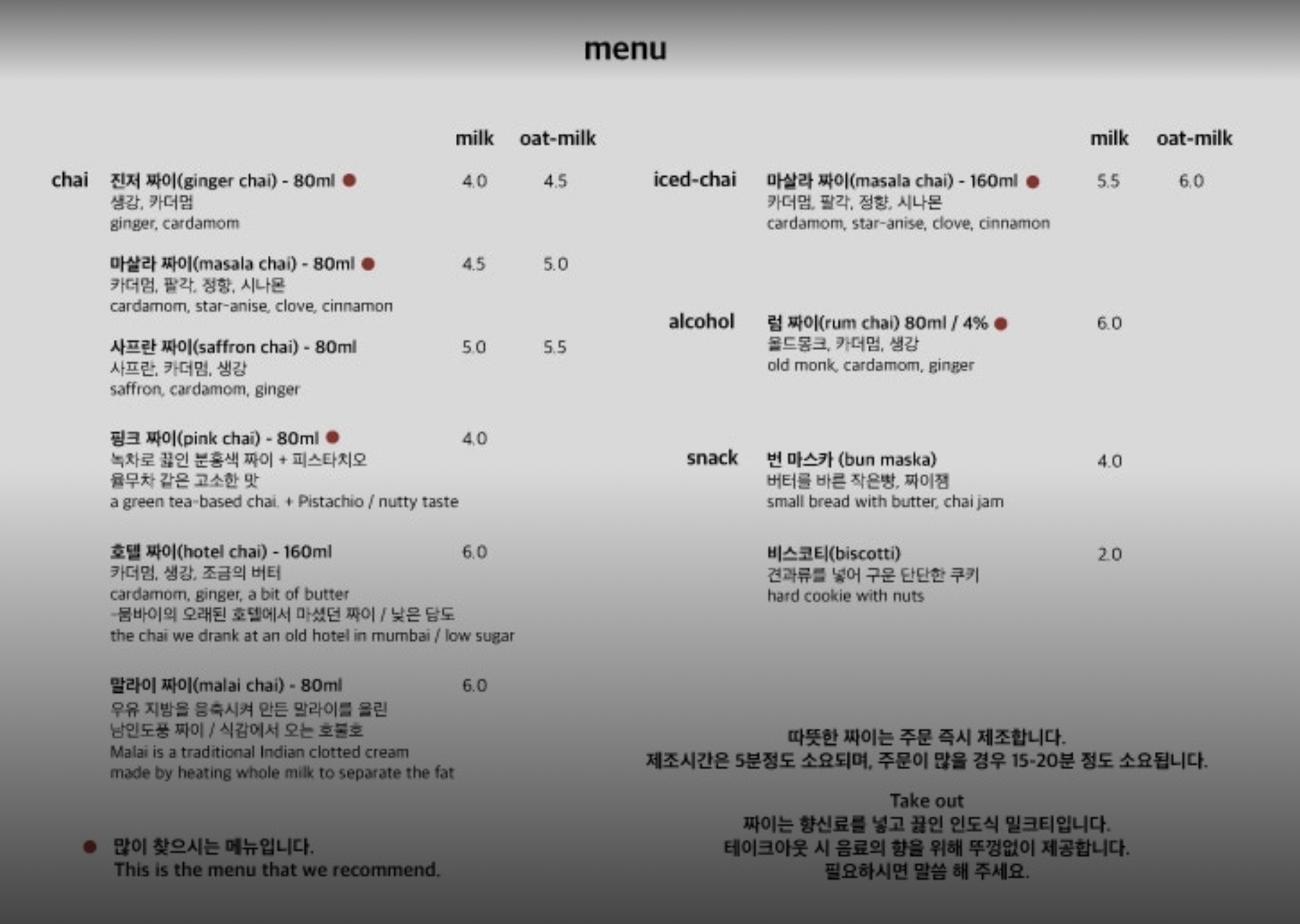 7. Noppenssan Menu and Prices