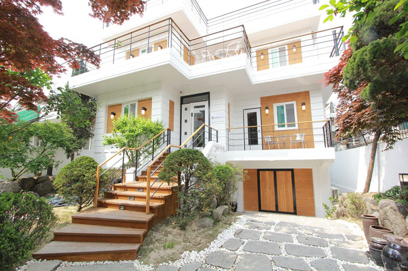 Different residential buildings in a Seoul neighborhood